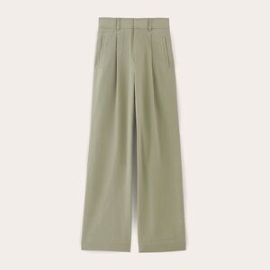 Everlane Women's Draper Pleated Pant in Buttersmooth in Seagrass, Size 10